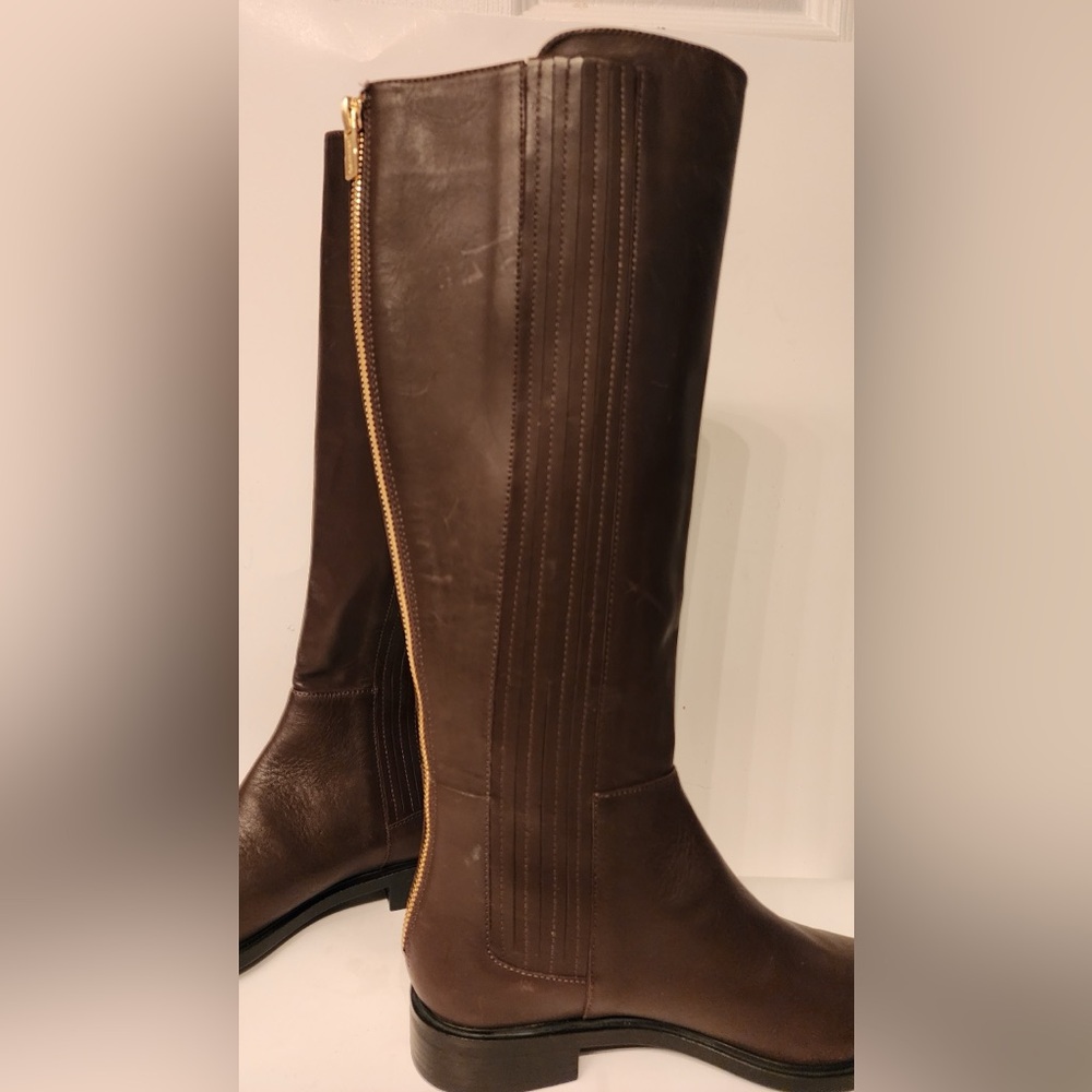 Calvin Klein Womens Finley Leather Closed Toe Knee High Brown Coffee Bean Size 5 - Picture 6 of 12
